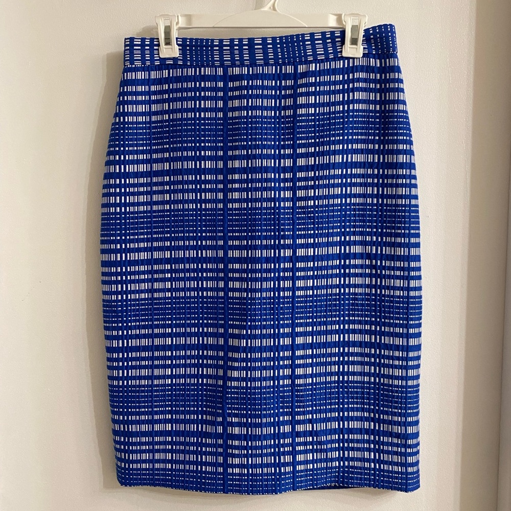 Banana Republic blue and white knee length pencil skirt size 10